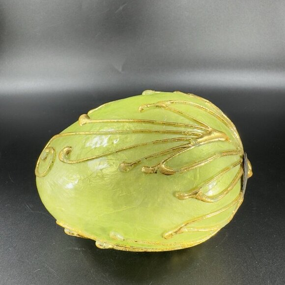 Katherine's Collection Retired Large Egg Green Painted Gold Lines Figurine VTG - Picture 13 of 13